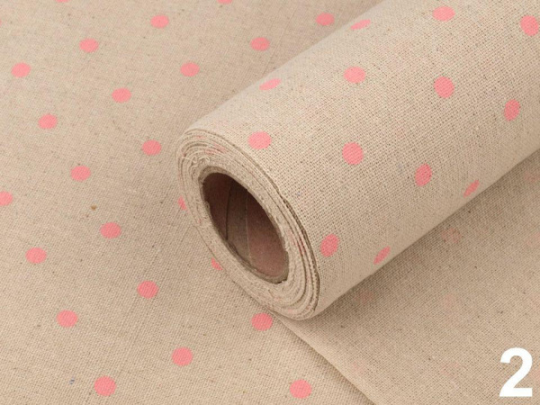 Dekorační látka šíře 36 cm puntíky
