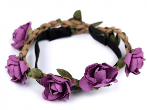 Pružná čelenka do vlasů s růžemi