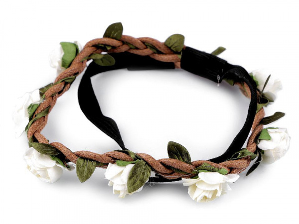 Pružná čelenka do vlasů s růžemi