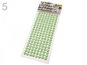 Samolepicí perly na lepicím proužku Ø6 mm