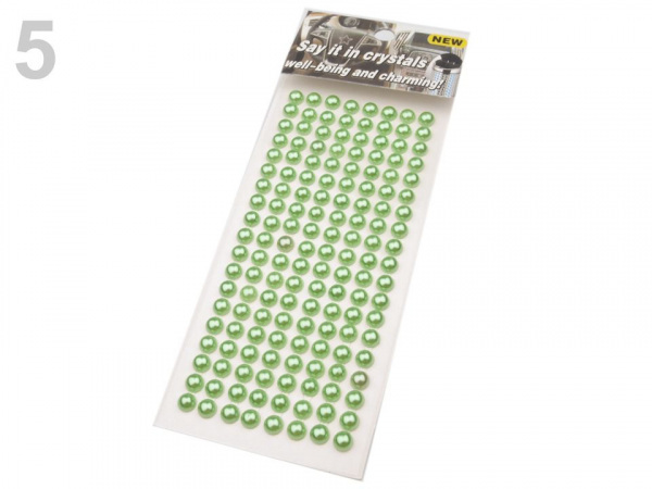 Samolepicí perly na lepicím proužku Ø6 mm