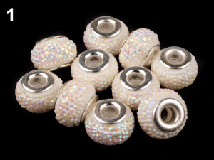 Plastové korálky s velkým průvlekem 9x14 mm