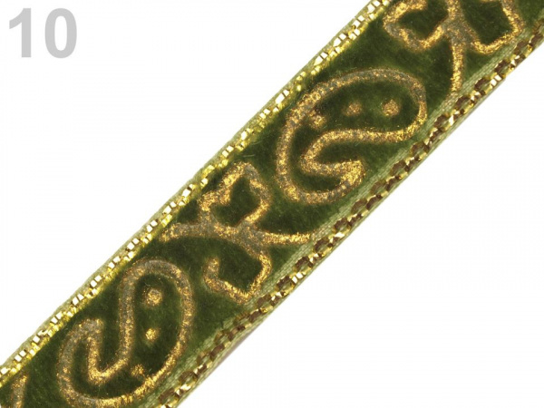 Sametová stuha šíře 10 mm s lurexem