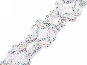 Flitrový prýmek šíře 30 mm na monofilu