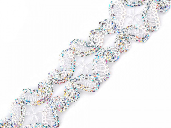 Flitrový prýmek šíře 30 mm na monofilu