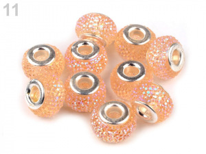 Plastové korálky s velkým průvlekem 9x14 mm