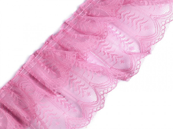 Silonová krajka / volánek šíře 85 mm řasená