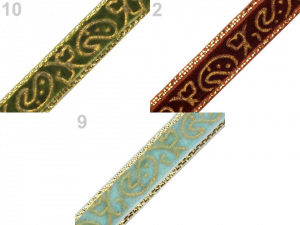 Sametová stuha šíře 10 mm s lurexem