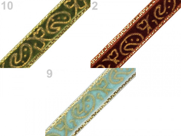 Sametová stuha šíře 10 mm s lurexem