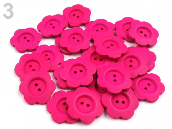 Dřevěný dekorační knoflík květ