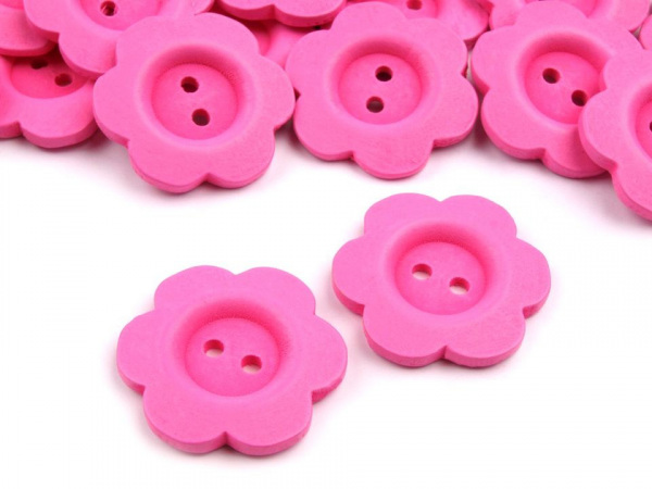 Dřevěný dekorační knoflík květ