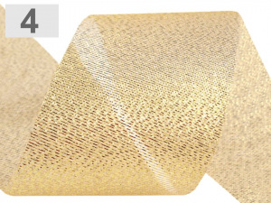 Vánoční řezaná stuha s lurexem šíře 50 mm