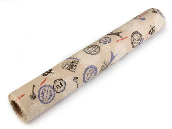 Dekorační látka šíře 48 cm s potiskem