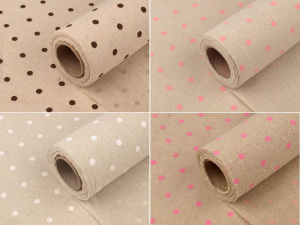Dekorační látka šíře 36 cm puntíky