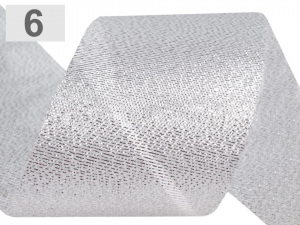 Vánoční řezaná stuha s lurexem šíře 50 mm