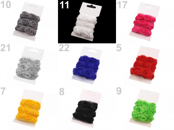 Prýmek na tylu šíře 20 mm s růžemi