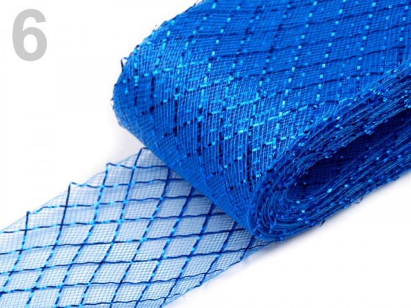 Modistická krinolína na vyztužení šatů a výrobu fascinátorů 7 cm s lurexem