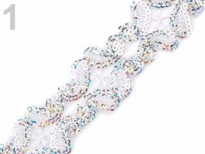 Flitrový prýmek šíře 30 mm na monofilu