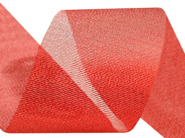 Vánoční řezaná stuha s lurexem šíře 50 mm