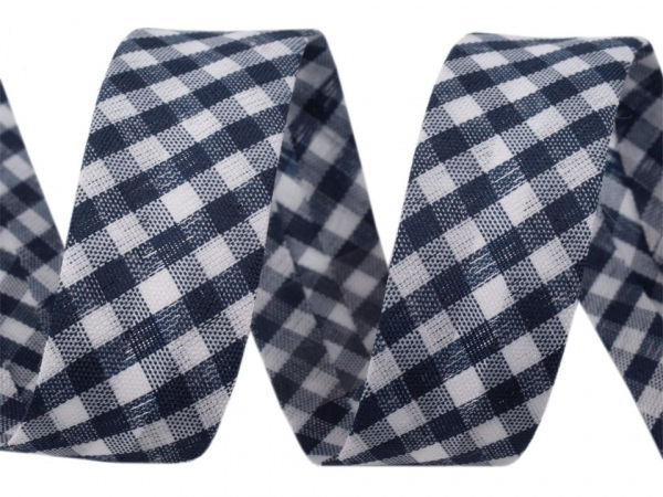 Šikmý proužek polyesterový šíře 20 mm károvaný