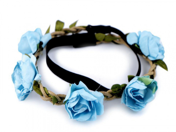 Pružná čelenka do vlasů s růžemi