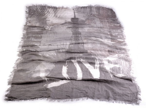 Mačkaná šála Paříž 85x170 cm