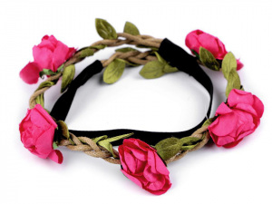 Pružná čelenka do vlasů s růžemi