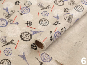 Dekorační látka šíře 48 cm s potiskem