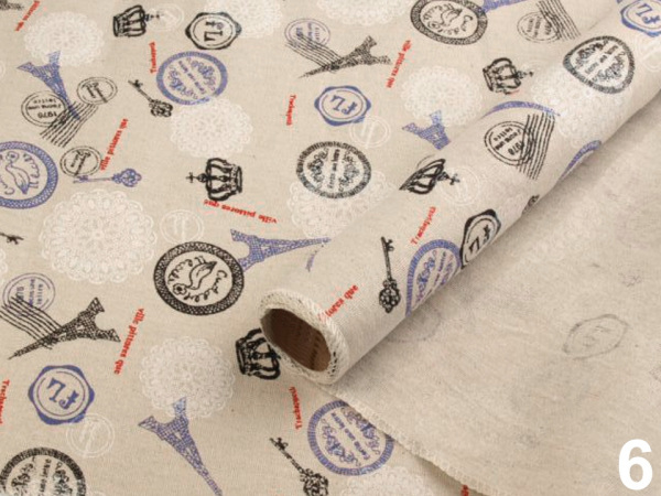 Dekorační látka šíře 48 cm s potiskem