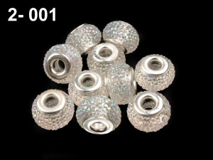 Plastové korálky s velkým průvlekem 9x14 mm