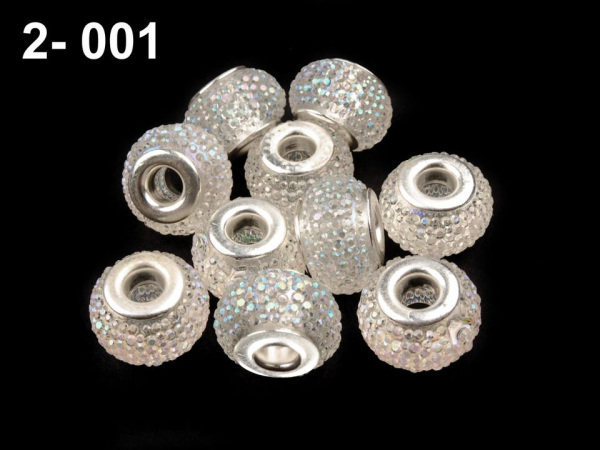 Plastové korálky s velkým průvlekem 9x14 mm