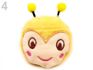 Plyšová aplikace / nášivka s pískátkem kačenka, kuřátko, včela, sova