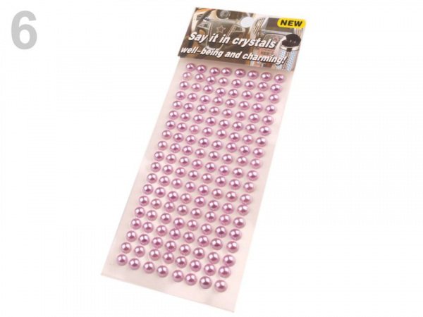 Samolepicí perly na lepicím proužku Ø6 mm