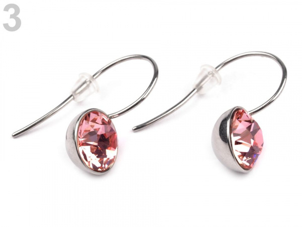 Náušnice Tribal ESSW01 z chirurgické oceli s krystalem Swarovski