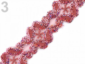 Flitrový prýmek šíře 30 mm na monofilu