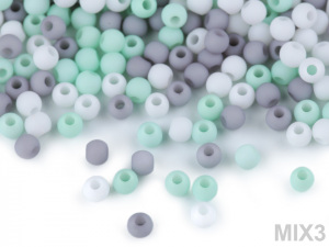 Plastové korálky matné Ø4 mm