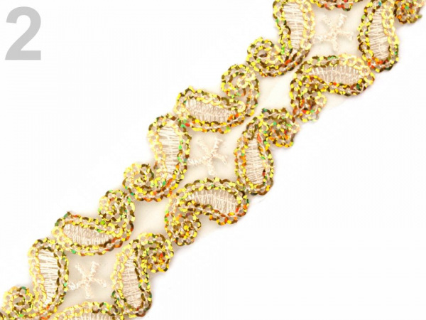 Flitrový prýmek šíře 30 mm na monofilu