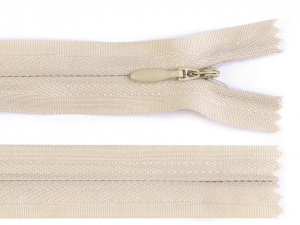 Spirálový zip skrytý šíře 3 mm délka 45 cm