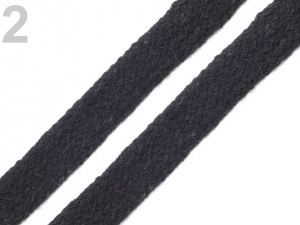 Bavlněná šňůra plochá / dutinka šíře 12 mm