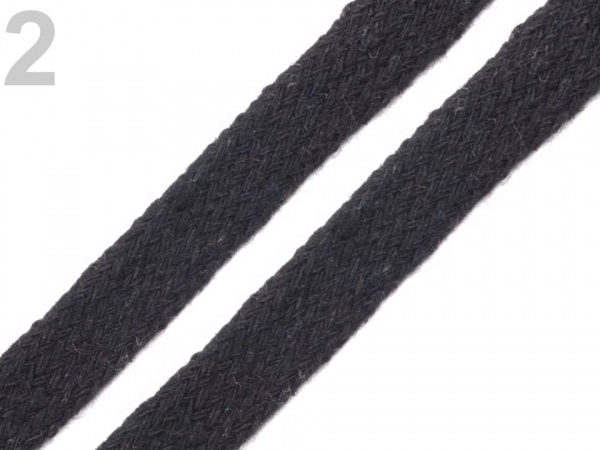 Bavlněná šňůra plochá / dutinka šíře 12 mm
