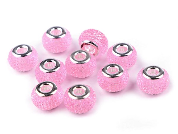 Plastové korálky s velkým průvlekem 9x14 mm