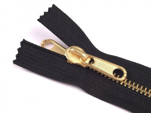 Kovový / mosazný zip šíře 6 mm délka 150 cm, 160 cm oboustranný jezdec