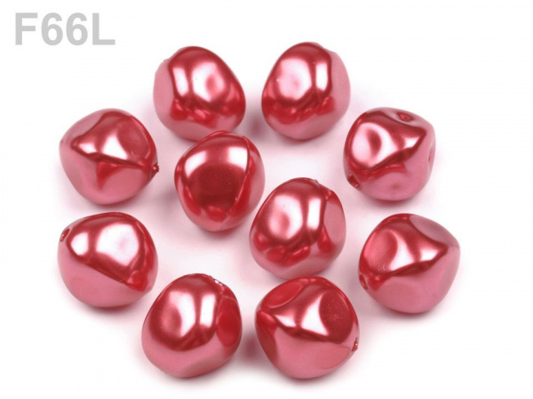 Plastové voskové korálky / perly Glance nugeta 10x12 mm