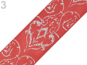 Vánoční stuha s glitry šíře 25 mm