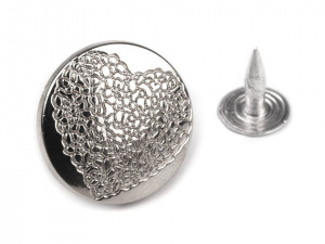 Riflový knoflík Srdce velikost 28"