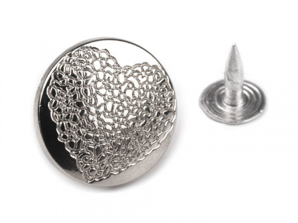 Riflový knoflík Srdce velikost 28"