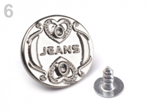 Riflový knoflík Jeans velikost 26"