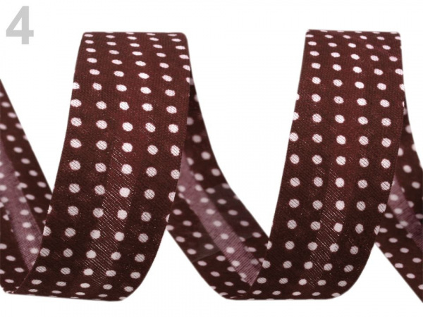 Šikmý proužek polyesterový šíře 20 mm s puntíky