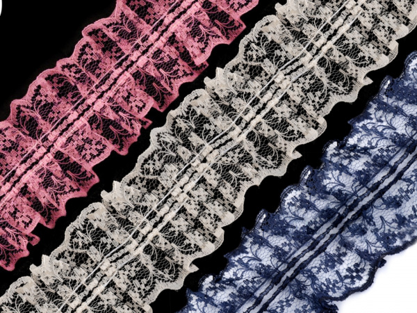 Silonová krajka šíře 45 mm s volánky