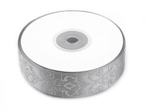 Vánoční stuha s glitry šíře 25 mm